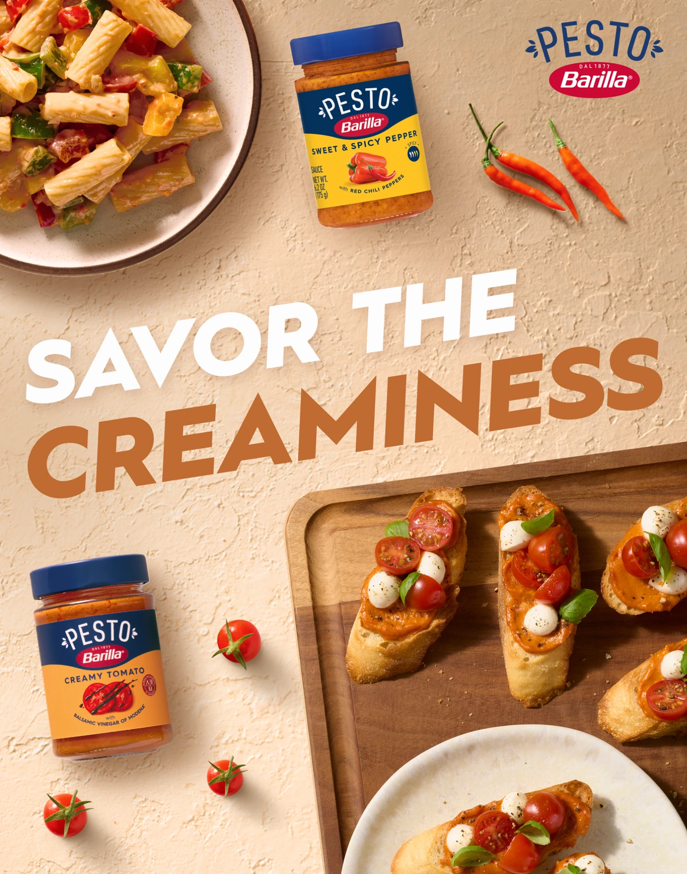 Pesto social campaign creative.