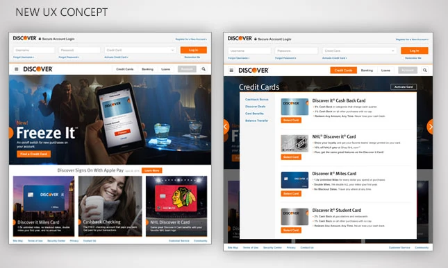 Account-center and web concept exploration.