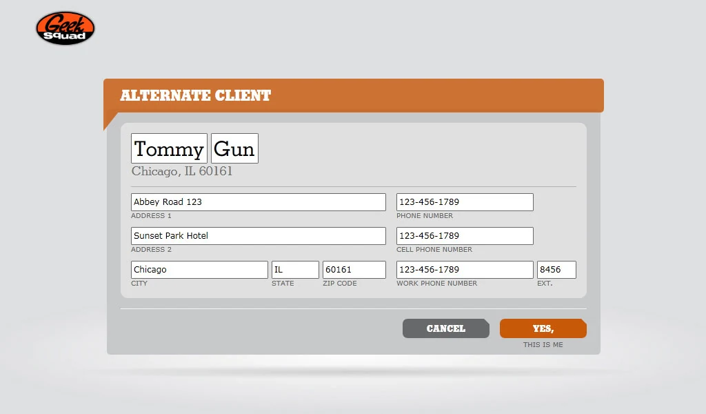 Alternate-client and identity workflow.