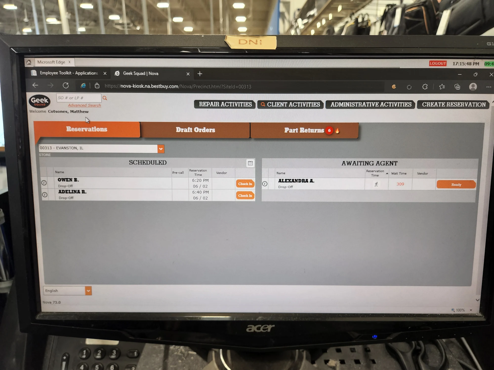 Operational production view used at the counter.