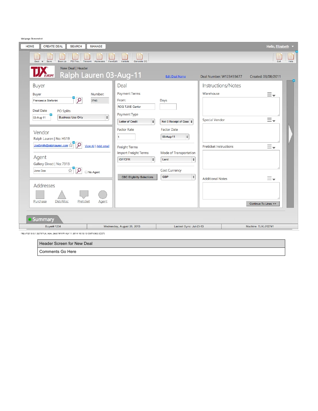 Tablet-ready deal creation and operational navigation.