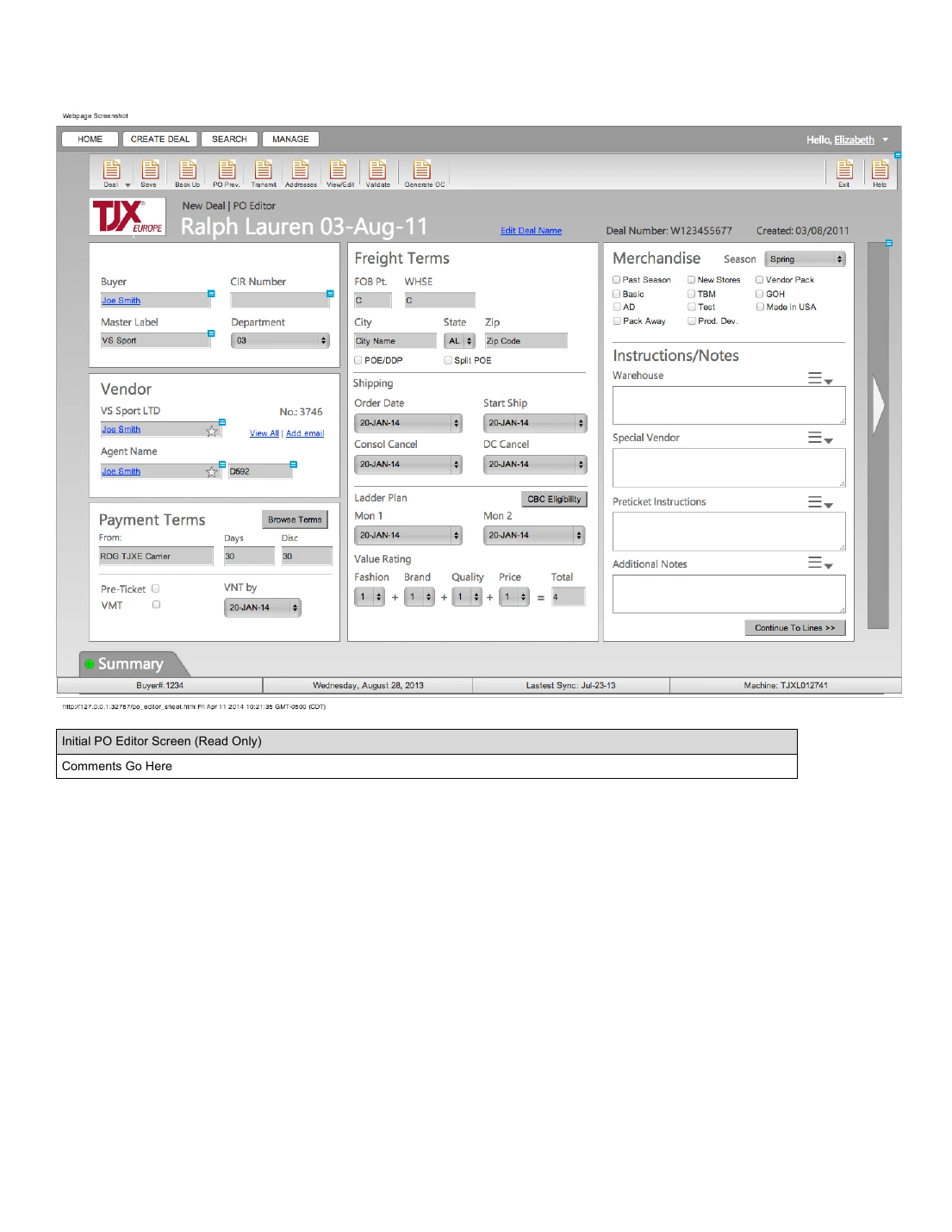 Expanded deal information and operational context.