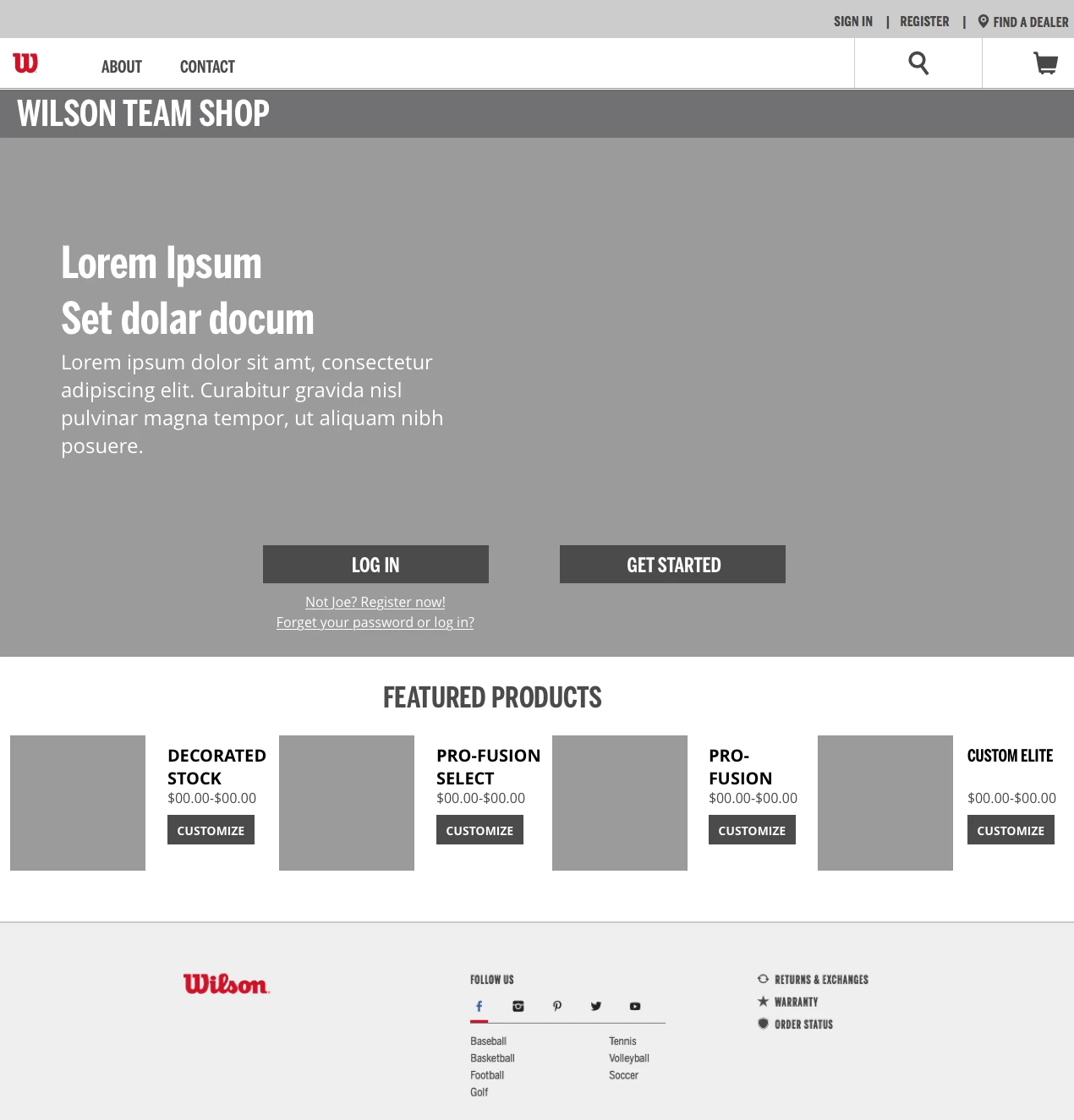 Unrecognized-user entry state and product discovery.
