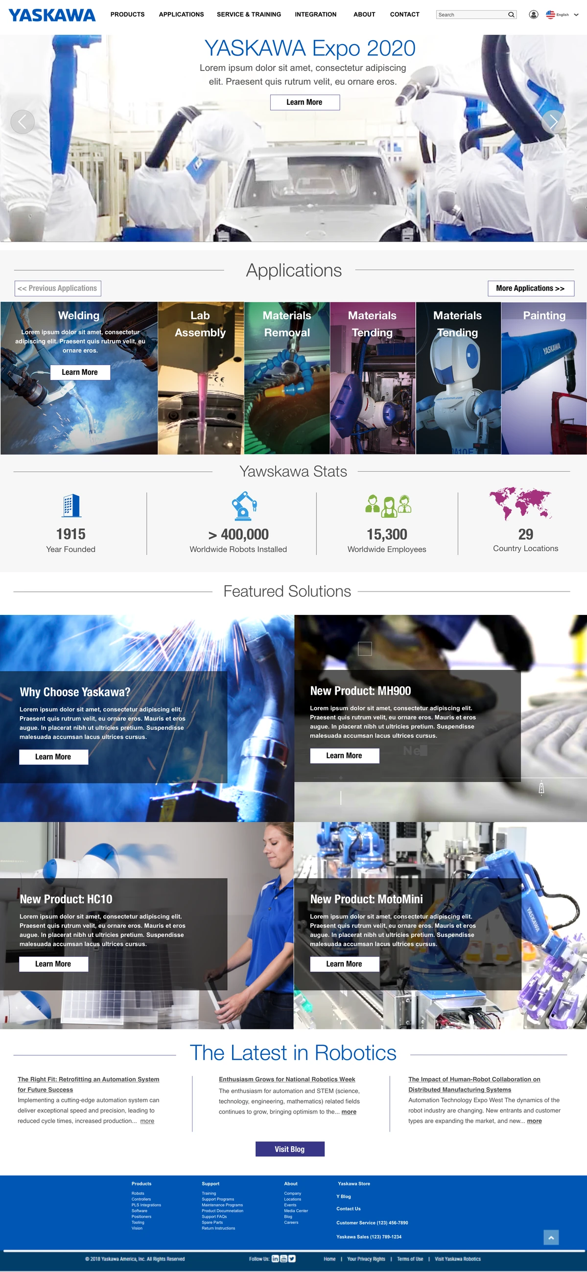 Responsive home-page design.