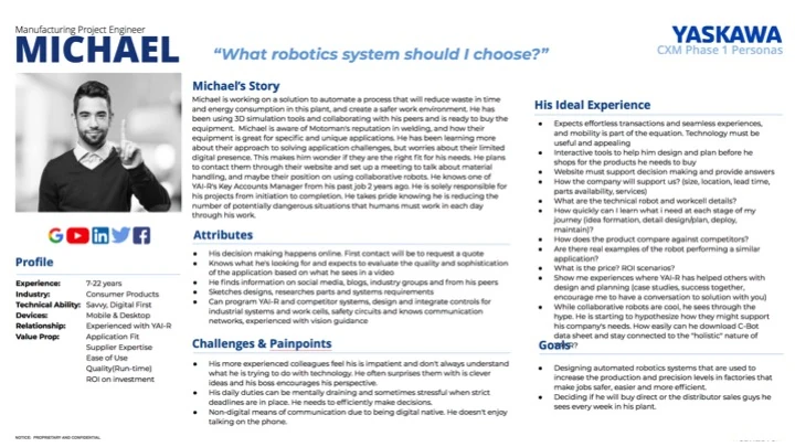 Persona centered on the question: which robotics system should I choose?